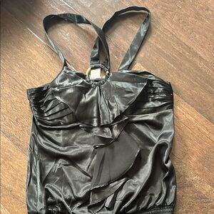 Arden B. Black Satin Blouse